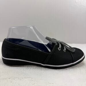 Grasshoppers Black Canvas Lace-Up Flats Women’s Sneakers Size 5.5
